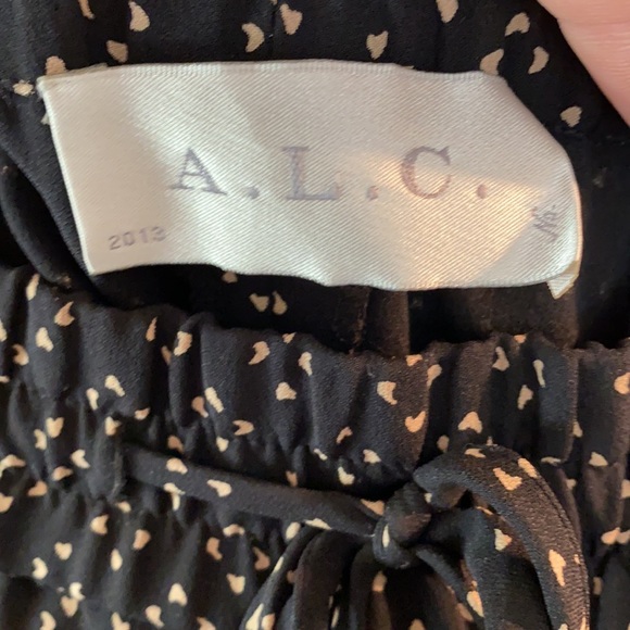 NWT 2013 A.L.C. Silk Black/Tan Drawstring Pants Women's Large - Picture 8 of 15
